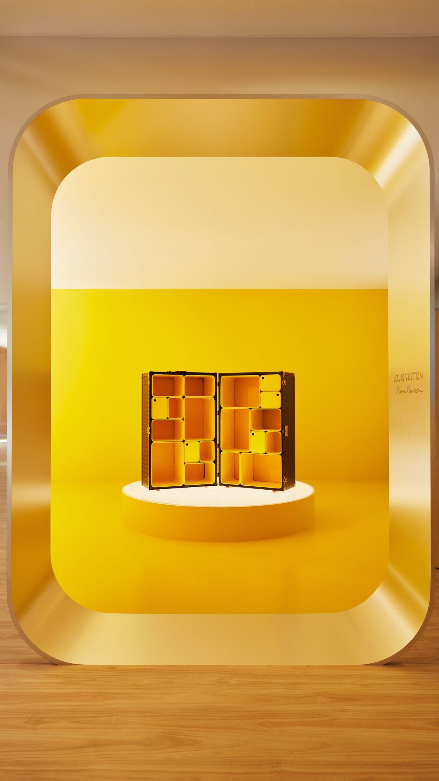 louis vuitton & marc newson plant removable leather storage cubes in  'cabinet of curiosities