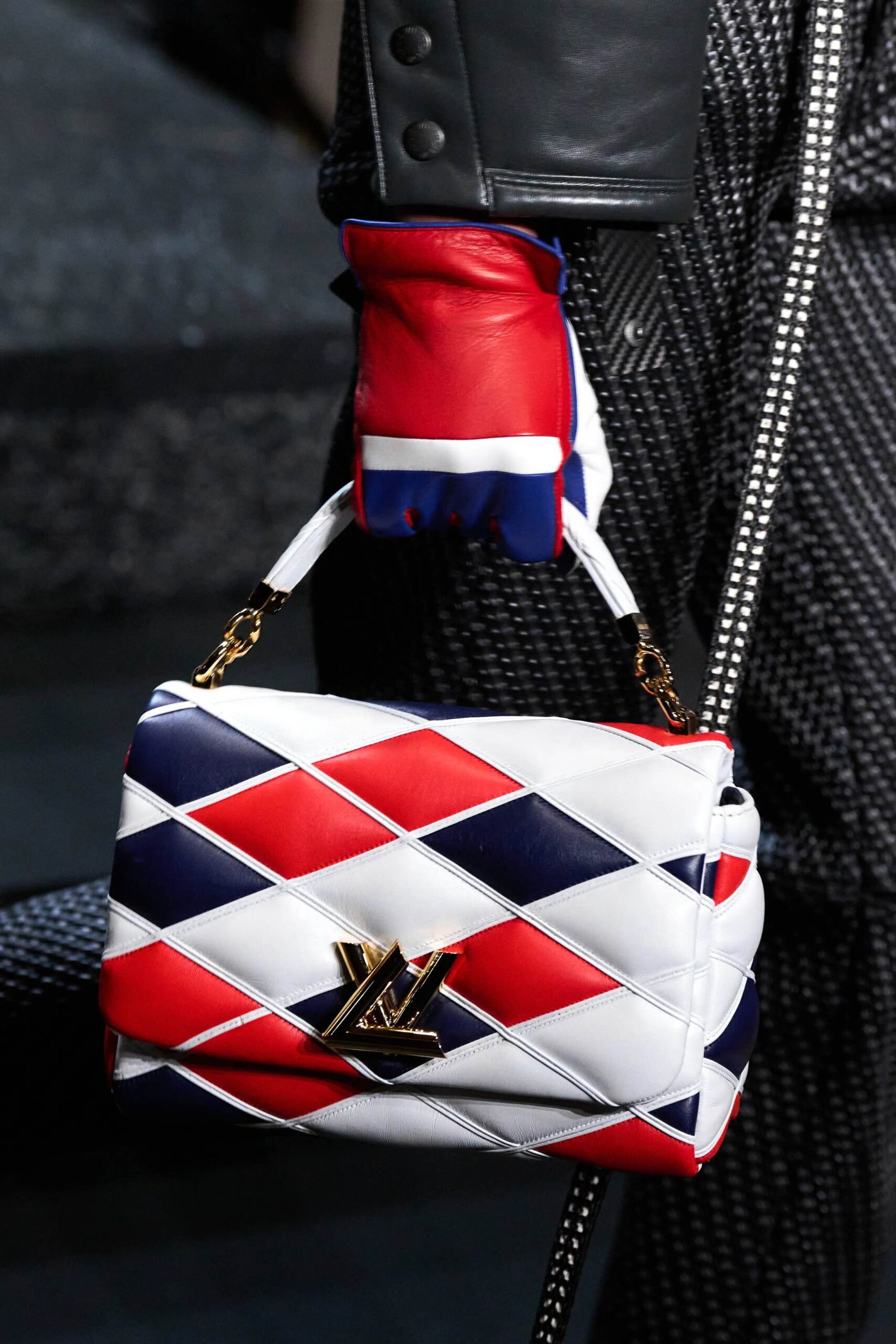 Louis Vuitton Malletage Denim Trunk Clutch Crossbody Bag